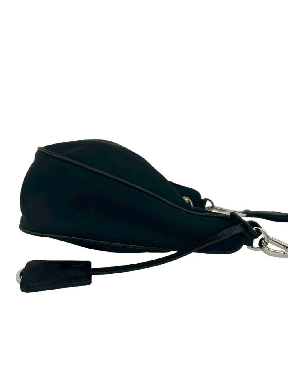 Prada Re Edition Re-Nylon Saffiano Leather Shoulder Bag Semi Black - Picture 6 of 9